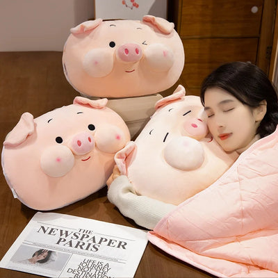 Soft Piggy Plush Pillow with Blanket, 16-20" | 40-50 cm