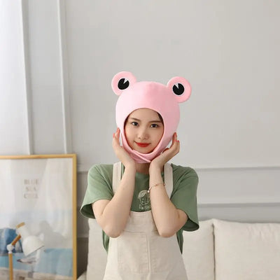 Frog Plush Headgear Hat | Novelty Stuffed Costume Cap