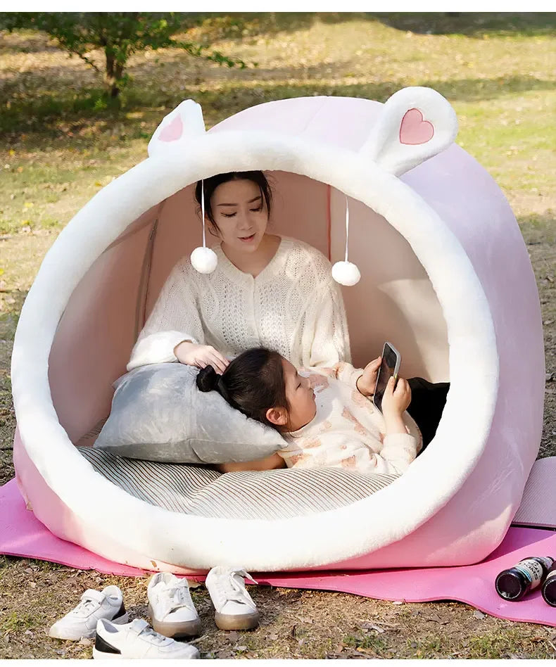 Giant Rabbit Plushie Tent Bed for Two People