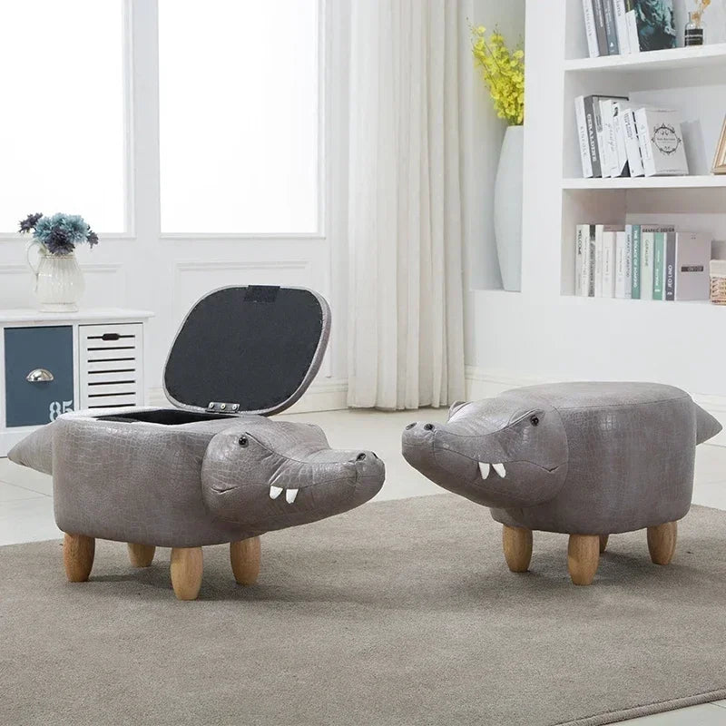 Ottoman de Cocodrilo 🐊 | Asiento inspirado en peluches con almacenamiento