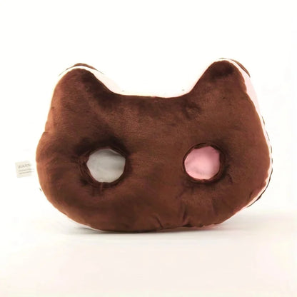 Cojín de asiento de peluche de sándwich de helado de gato, 9" | 25 centímetros