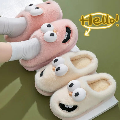 Zapatillas de Pájaro de Dibujos Animados de Peluche, Talla US Hombres 4-6.5 / Mujeres 5.5-18