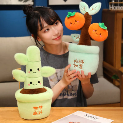 Oranges & Bamboo Potted Plant Decoration | Faux Fruit Plant Décor