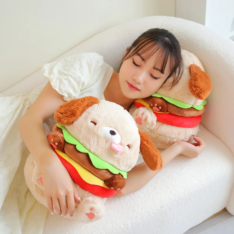 Peluche Chien Hamburger, 9-14" | 23-35 cm