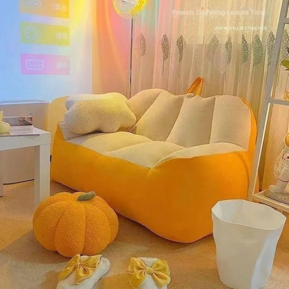 Pumpkin-Themed Two-Person Bean Bag Couch - Four Colors