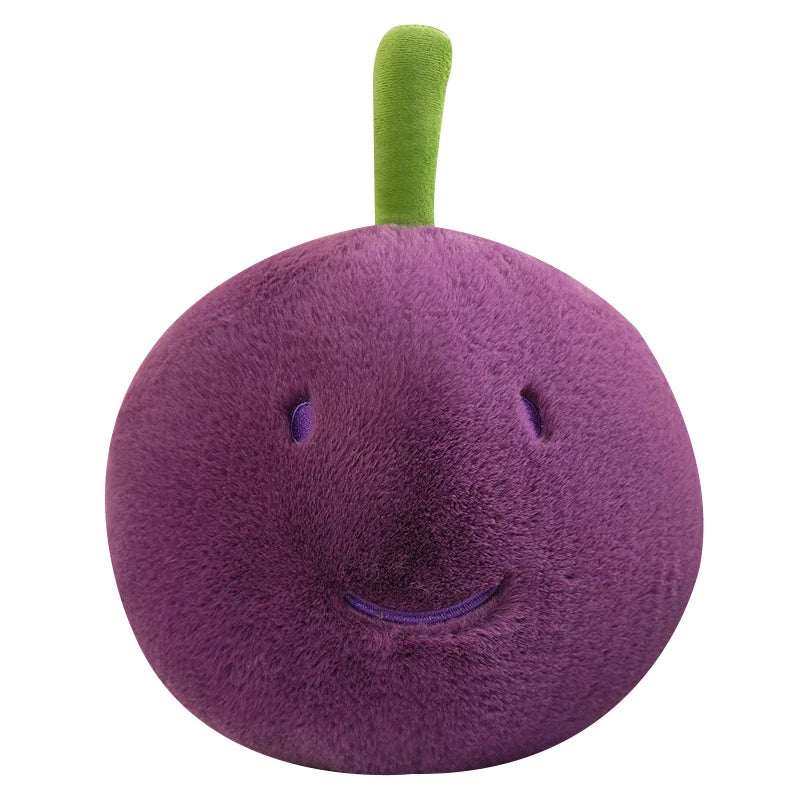 Purple Grape Plush Pillow – Kawaii Stuffed Fruit Toy