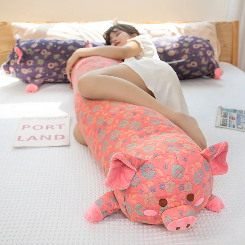 Floral Pig Body Pillow, 43-51" | 110-130 cm