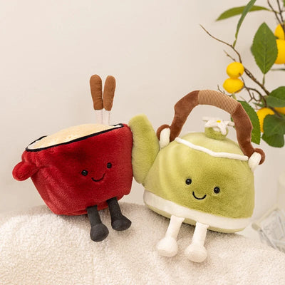 Kawaii Hot Pot & Tea Pot Plush Toys | Stuffed Kitchen Simulation Dolls