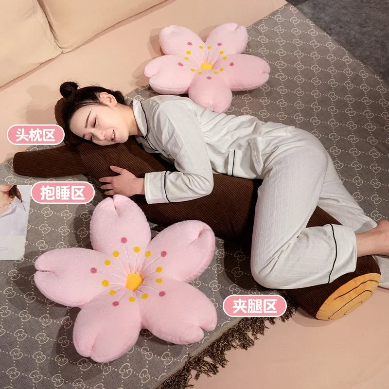 Cherry Blossom Plush Floor Cushion – Sakura Tatami Pillow, 6-47" | 15-120 cm