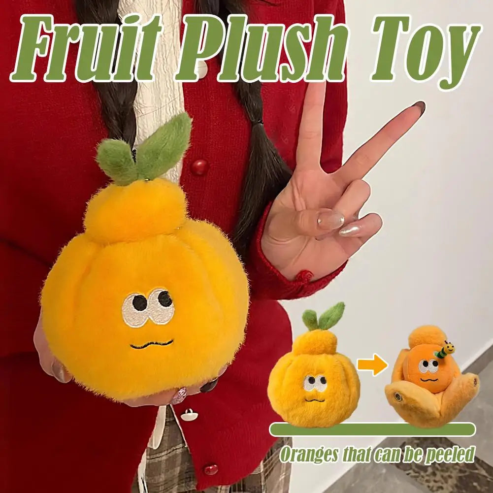 Peelable Orange Segments Plush Keychain | Lifelike Simulation Fruit Toy