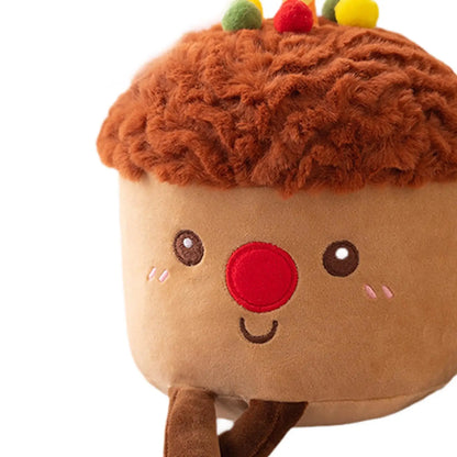 Peluche de Cupcake de Cumpleaños de Chocolate – Juguete de Peluche Bonito con Vela