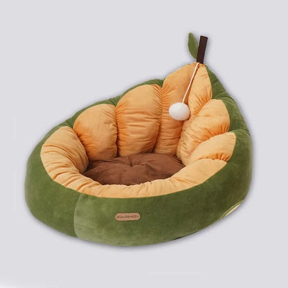 Plushie Avocado Cat/Dog Bed for Small Pets up to 13 lbs (6 kg)