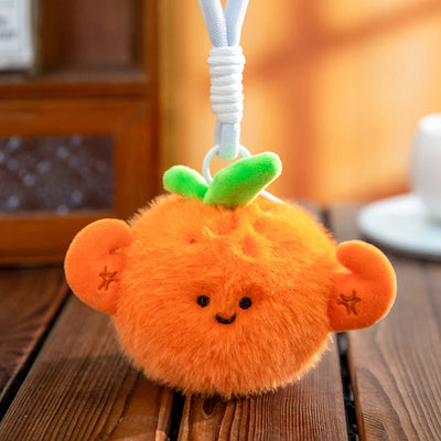 Mini Fruit Plush Keychain Set | Pear, Avocado, Pineapple, Lemon & Banana Pendants, 5\" | 12 cm