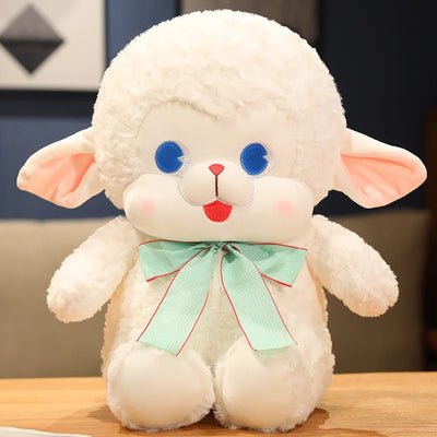 Peluche Agneau Blanc avec Nœud, 20-40 cm |20-40 cm