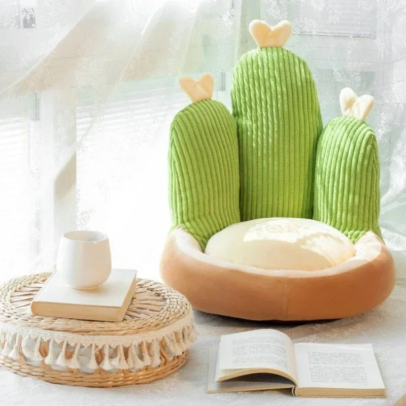 Silla de peluche de cactus Kawaii para niños