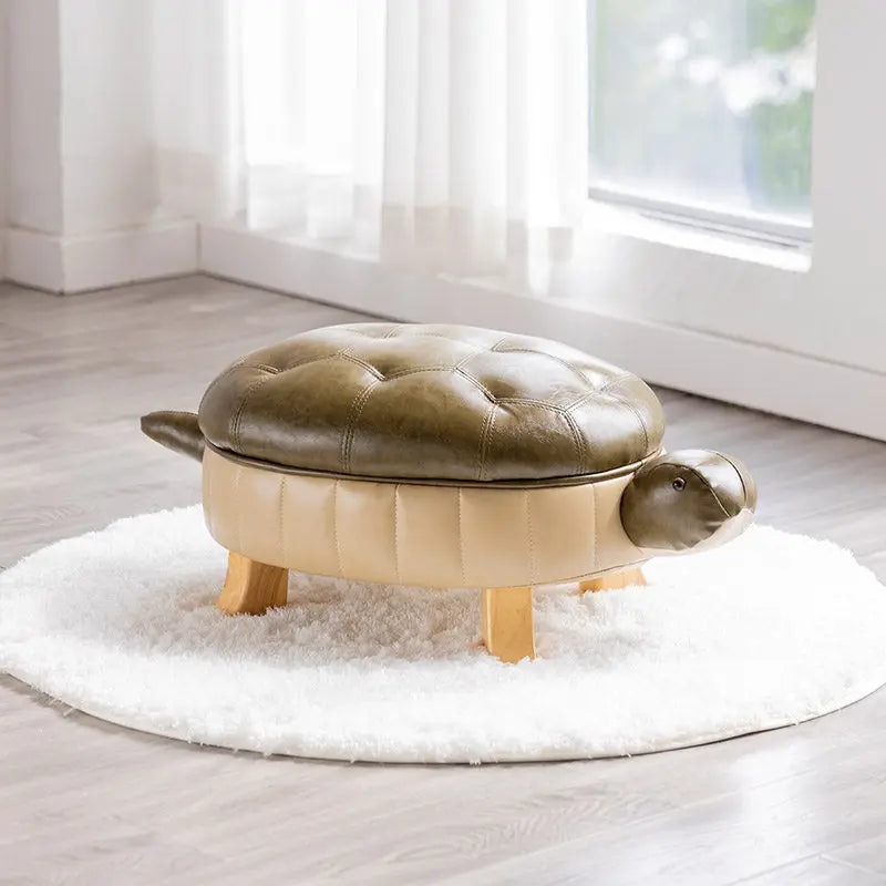 Pouf en simili cuir Turtle Time - Cinq couleurs