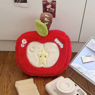 Apple-Shaped Cosmetic Bag | Large Capacity Fruit Toiletry Pouch