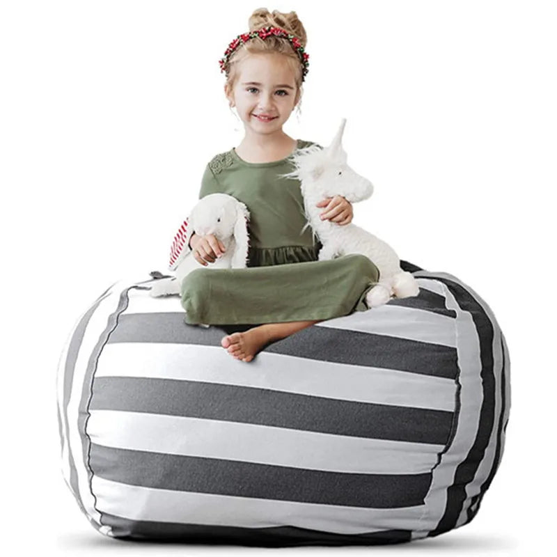 Striped Bean Bag Plushie Organizer | Stylish & Functional