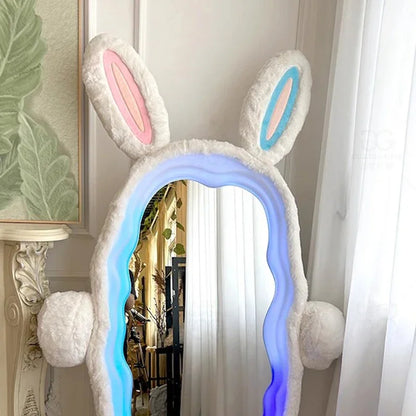 Plush Rabbit Body Mirror with LED Lights | 39" x 75" (100 x 190 cm)