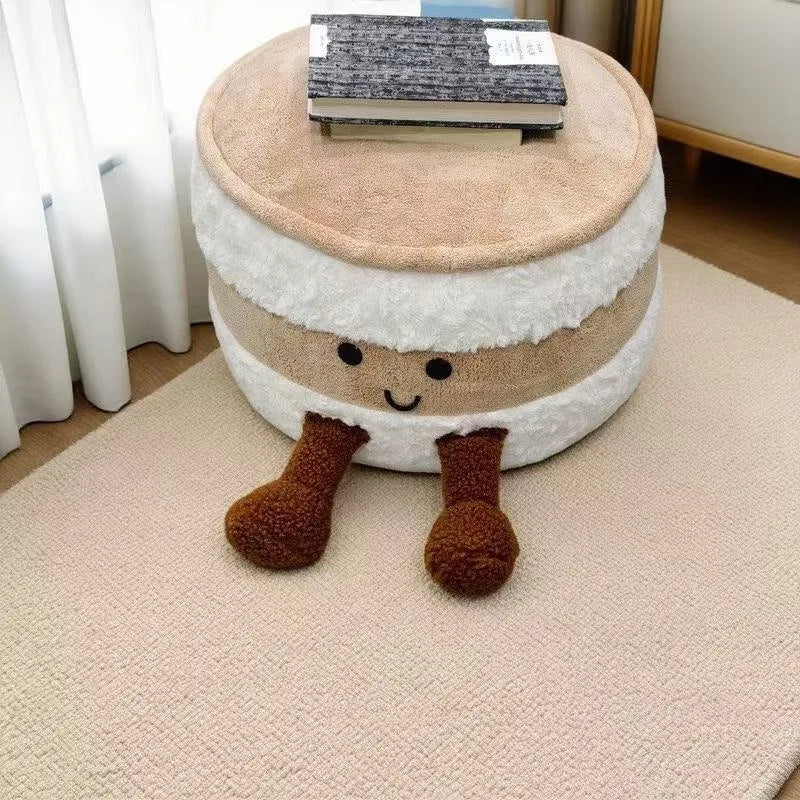 Bread-Shaped Footstool – Cute Plush Seat Pier for Living Room