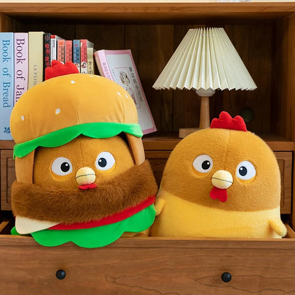 Chicken in a Hamburger Plushie, 12-20" | 30-50 cm