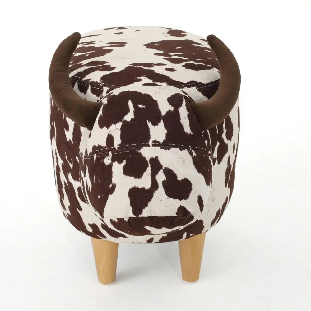 Cow Ottoman with Velvet Fabric in Two Colors