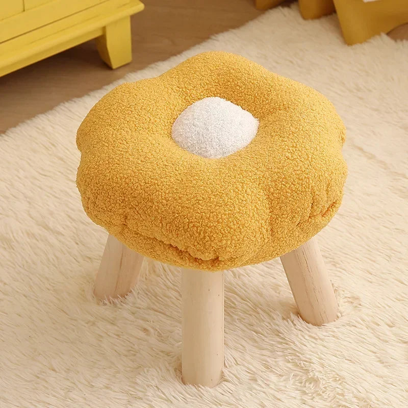 Plush Flower Stool – Five Colors - Cute, Comfy, and Functional