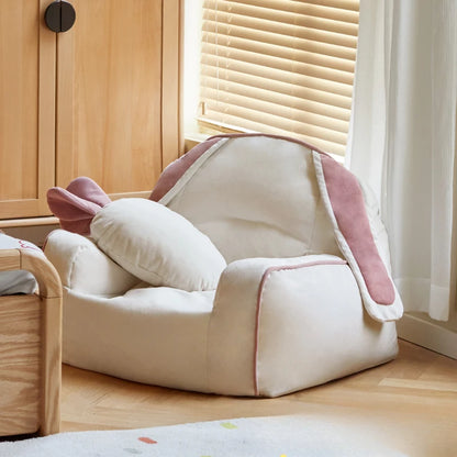 Cozy Bunny Children's Reading Chair with Carrot Plushie Pillow