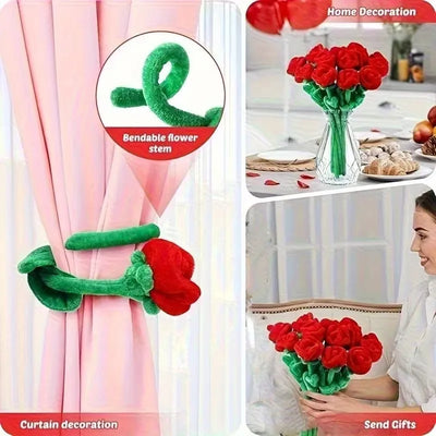 Stiel-Rosen-Plüschtiere, neun Farben, 13" | 32 cm