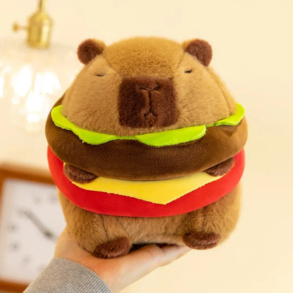 Capybara Hamburger Plushie – Stuffed Animal Toy