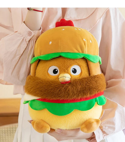 Chicken in a Hamburger Plushie, 12-20" | 30-50 cm