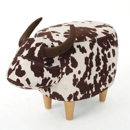 Cow Ottoman with Velvet Fabric in Two Colors