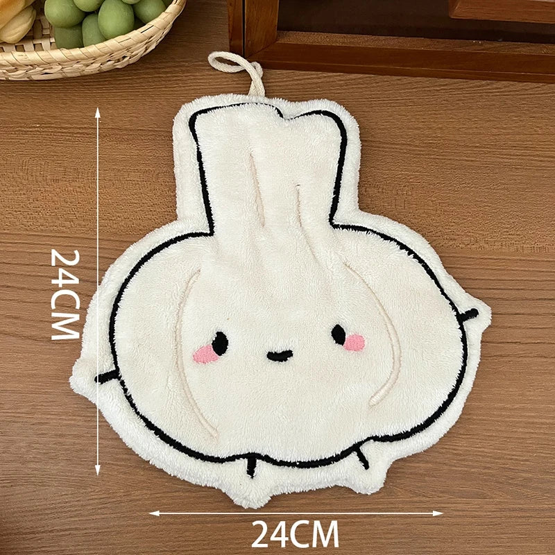 Kawaii Food Hand Towel – Soft Absorbent Kitchen Hanging Cloth