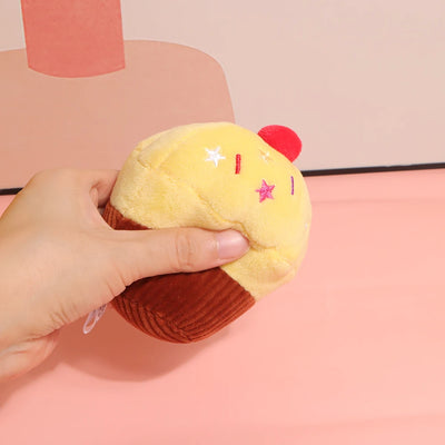 Cupcake Squeaky Dog Toy – Food-Themed Plush Pet Toy
