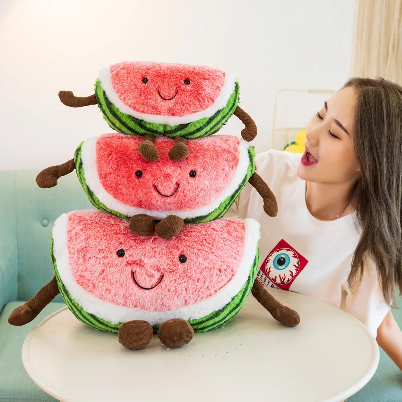 Juguete de peluche en forma de cuña de sandía de dibujos animados, 11-16" | 28-40 cm