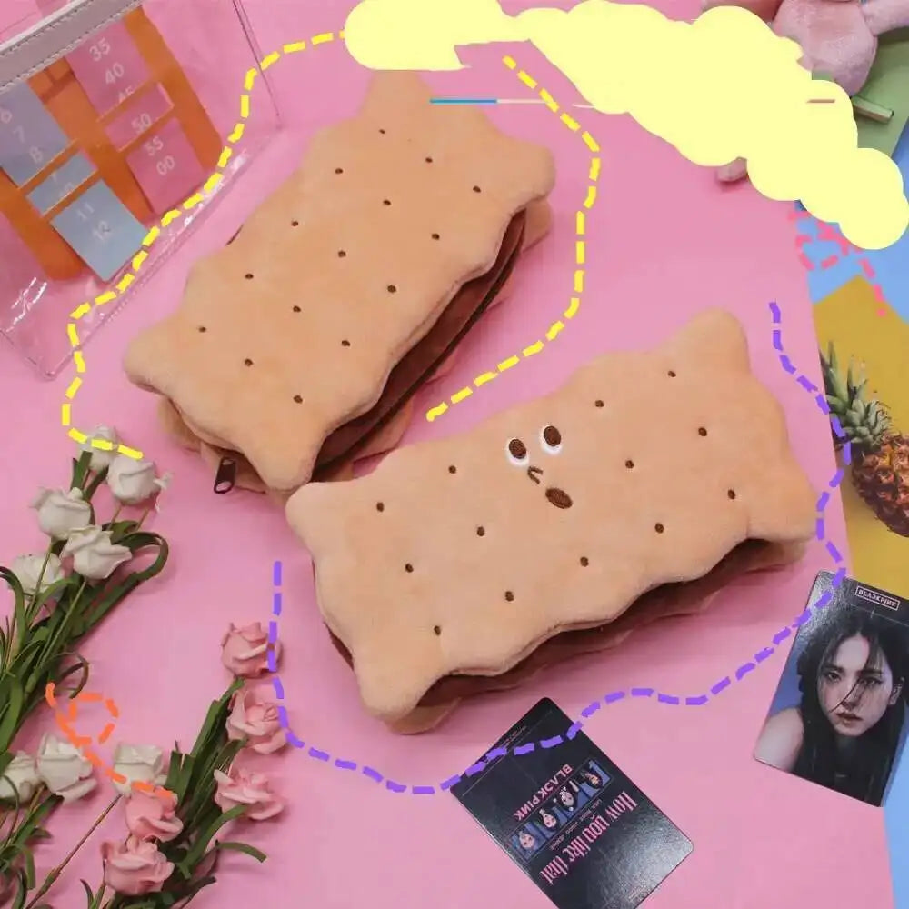 Plüsch Cookie Stiftetasche mit großem Fassungsvermögen, 7" | 19 cm
