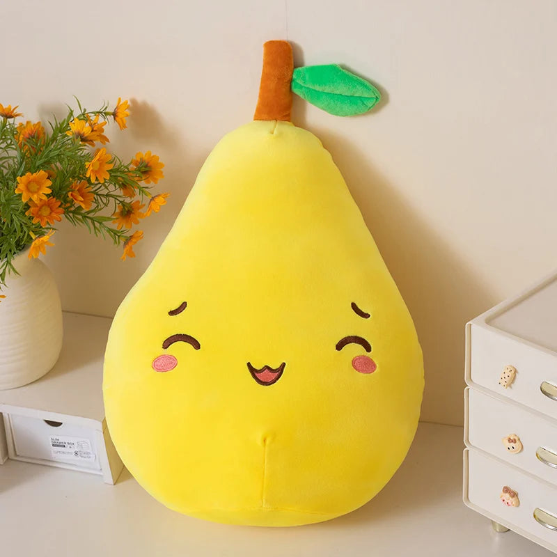 Kawaii Pear Plush Toy - Soft Stuffed Fruit Doll, 10-18" | 25-45 cm