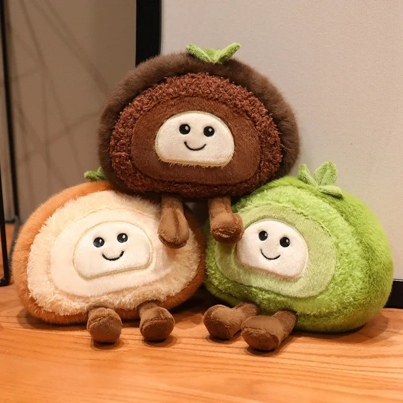 Kawaii Swiss Roll Plush Pillow | Stuffed Dessert Log Cake Toy, 4x6\" | 10x15 cm