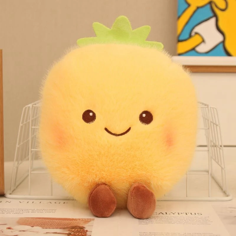Soft Fruit Plush Toy Set | Pineapple, Strawberry & Watermelon, 22 cm