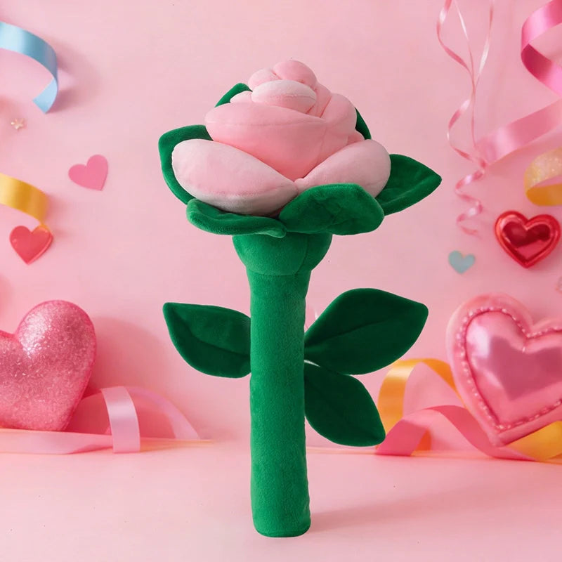 Plush Rose Flower Bouquet | Soft Stuffed Flower Gift Decor, 38cm