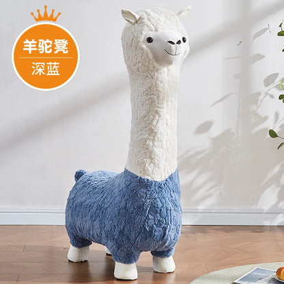 Ottomán de peluche de alpaca acogedor, ocho colores