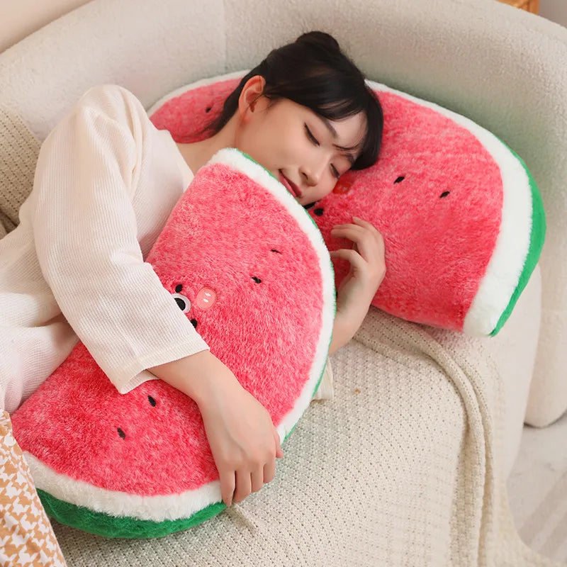 Giant Watermelon Plush Pillow – Slice Shaped Floor Cushion, 18-35" | 45-90 cm