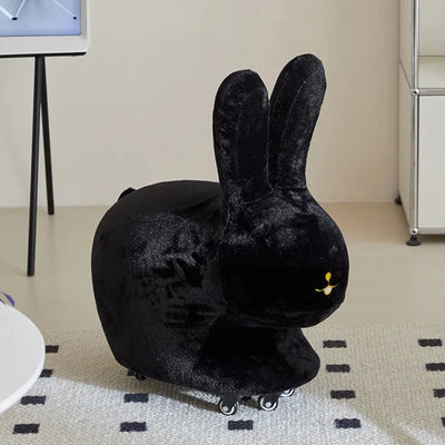 Ottomán de peluche de conejo con ruedas - Dos colores