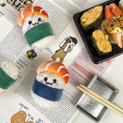 Llaverito de peluche en forma de sushi rollo – Juguete de comida mini peluche Kawaii