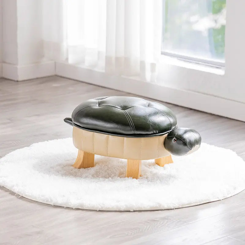 Pouf en simili cuir Turtle Time - Cinq couleurs