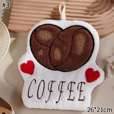 Kawaii Food Hand Towel – Soft Absorbent Kitchen Hanging Cloth