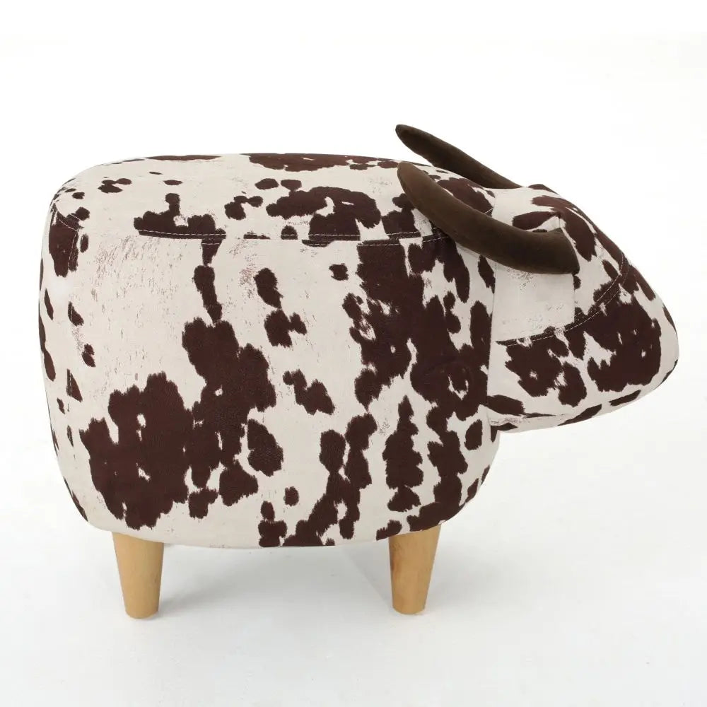 Cow Ottoman with Velvet Fabric in Two Colors