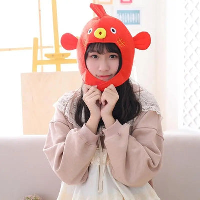 Puffer Fish Plush Headgear | Novelty Aquatic Costume Hat