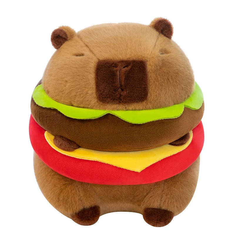 Capybara Hamburger Plushie – Stuffed Animal Toy