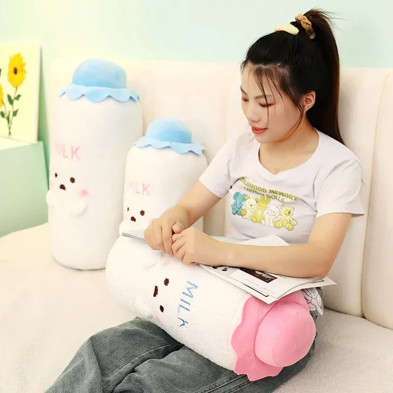 Bottle of Milk Plushie – Cute Plush Toy in Blue or Pink